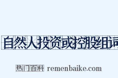 自然人投资或控股组词是什么意思的图片